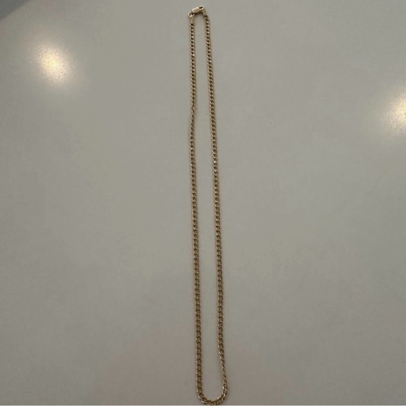 14K Solid Yellow Gold Curb Chain Necklace | 16” - Picture 2 of 7